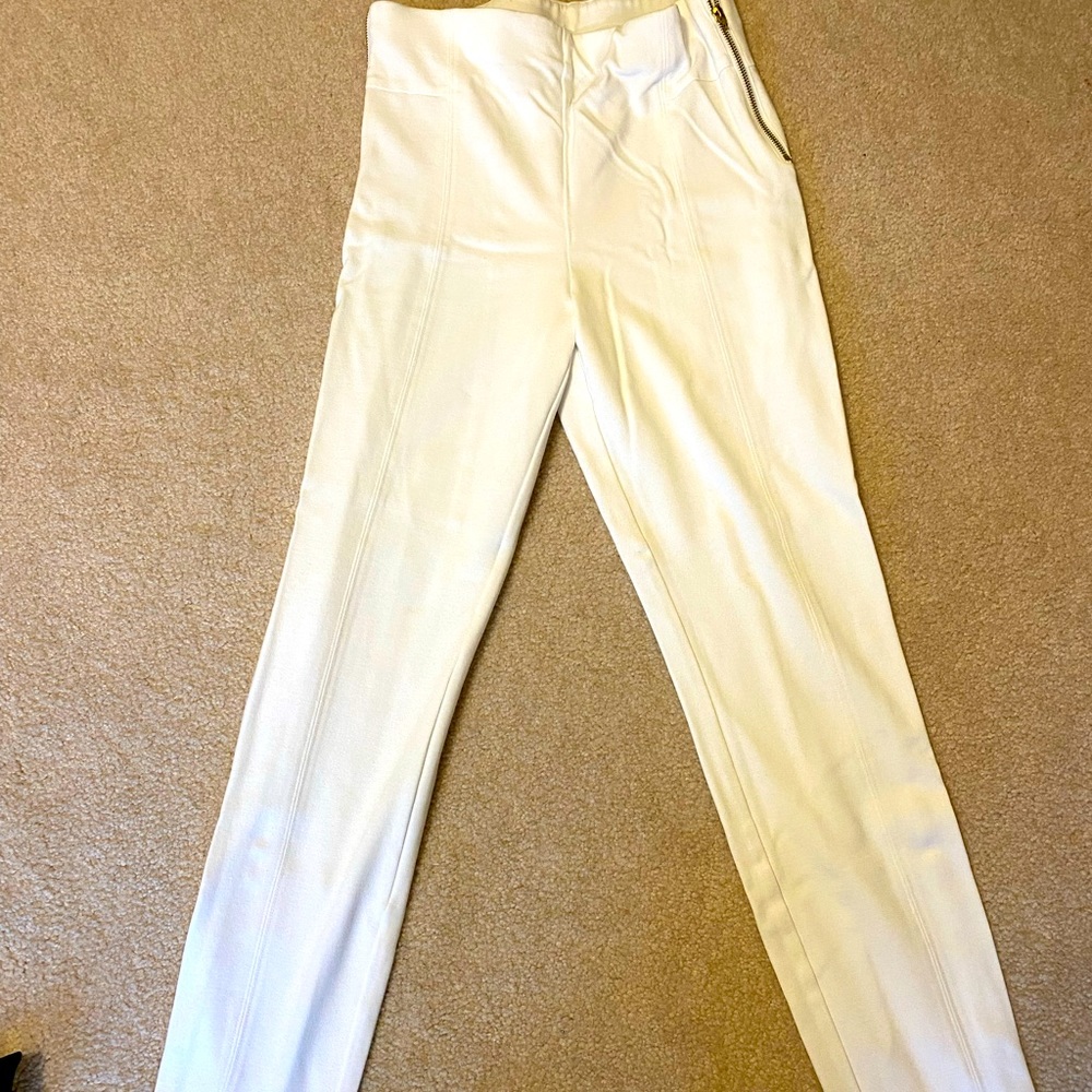 INC white leggings.  Size 10.  Zippers on side